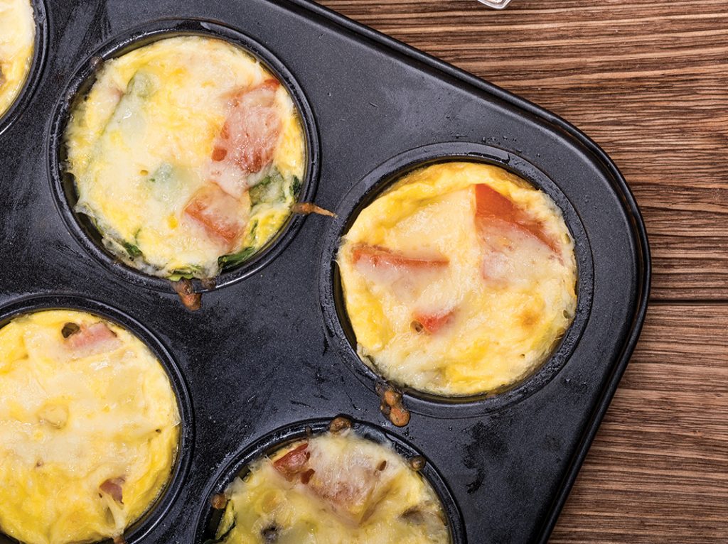 egg cups in pan