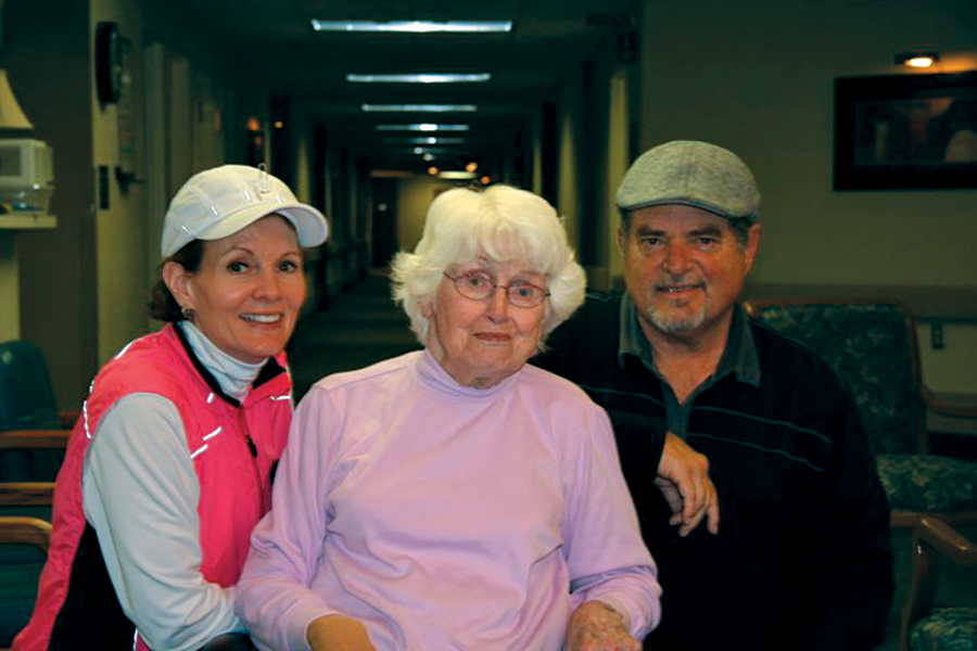 Diana Pierce with her mother and brother