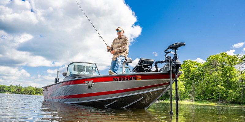 Al Linder fishes from his boat.